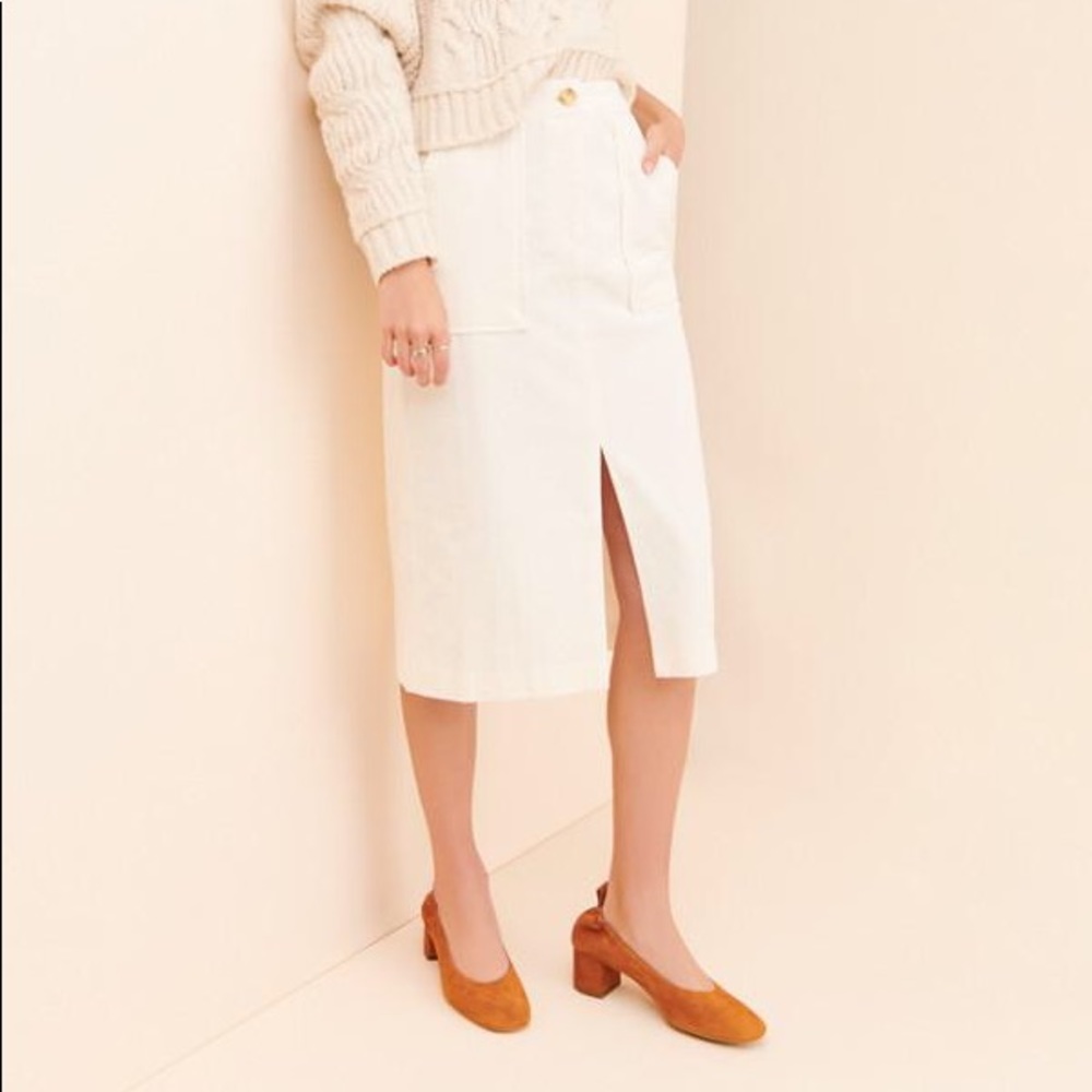 NWT boutique cream corduroy skirt medium